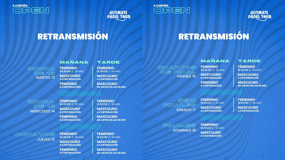 UPT A Coruña Open: Horarios y cómo ver en vivo el emocionante torneo de pádel del 13 al 18 de febrero