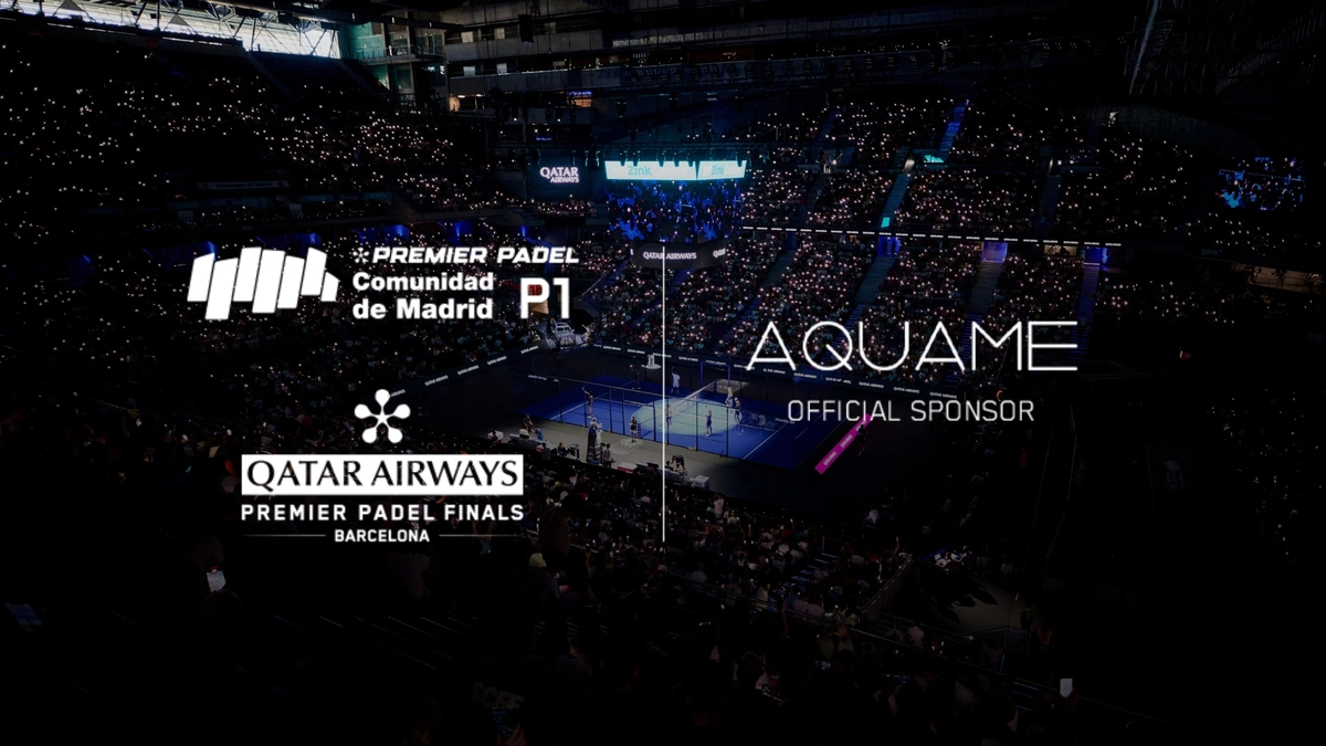 AQUAME y Premier Padel revolucionan la sostenibilidad en el pádel: Hidratación inteligente sin plásticos en Madrid (2-7 septiembre) y Barcelona (8-14 diciembre)